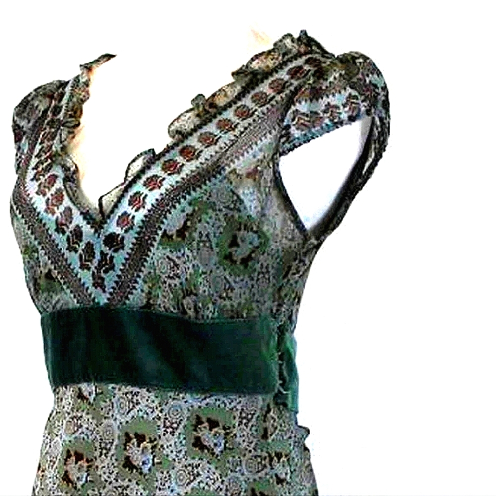 TRACY REESE Plenty 1930s style Bias Cut Sage Green Silk Dress S 4 Anthropologie - Picture 10 of 12